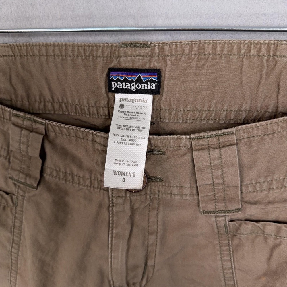 Patagonia Shorts Womens 0 Brown Organic Cotton Utility Hiking Bermuda Roll Tab - Picture 4 of 13